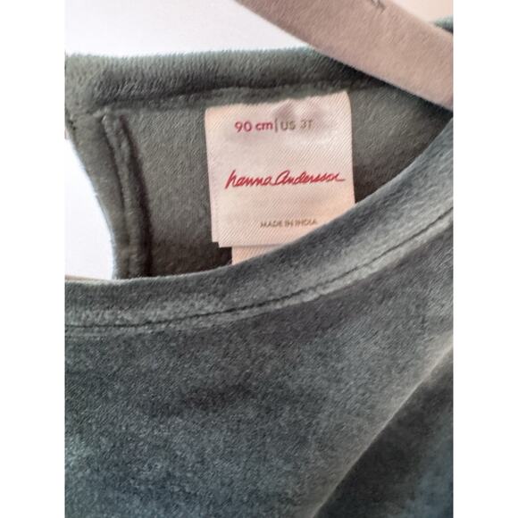 Hanna Andersson Green Velour Jumpsuit, Wide Leg, Holidays, Size 3T NWOT - Picture 5 of 11